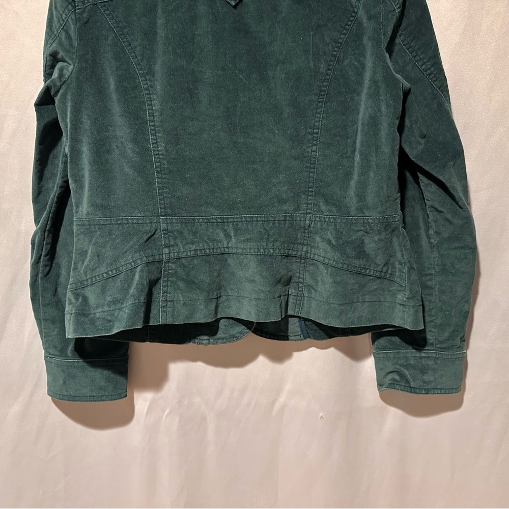 Green Velvet Cotton Blazer Jacket Coat Size 10 - Picture 5 of 5